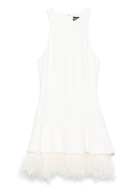 Abito mini con piume in bianco David koma - donna DAVID KOMA | AW24DK25DWHT